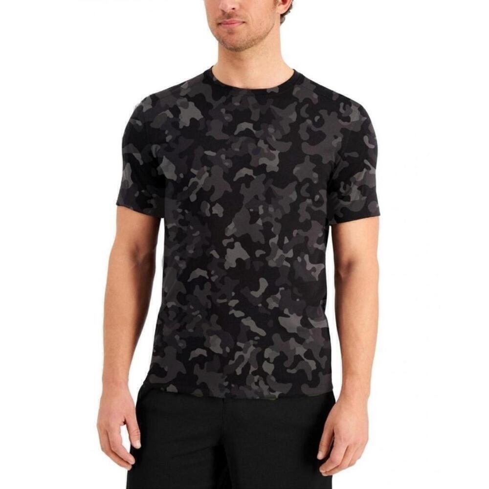 NWT Id Ideology Men's Birdseye Printed Training T-Shirt L Deep Black